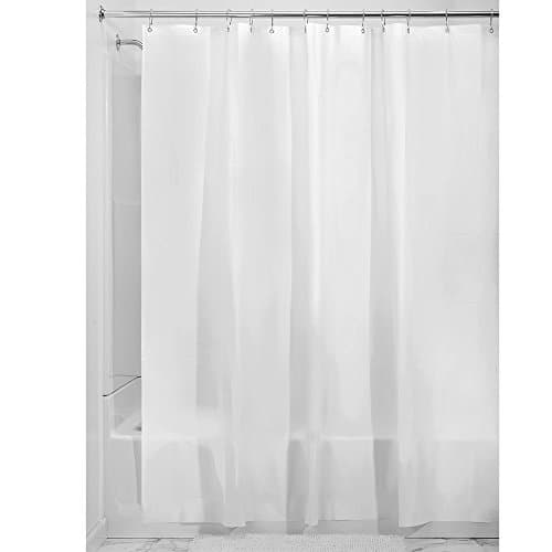 InterDesign 96-Inch Fabric Waterproof Extra Long Shower Curtain Liner ...