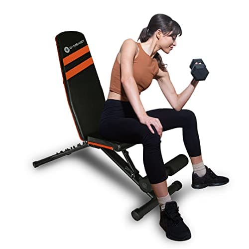 Amazon.com : Gymenist Exercise Bench Adjustable Foldable Compact ...