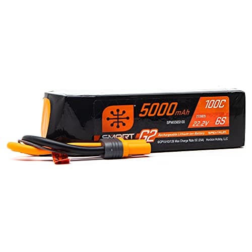 Spektrum RC 6S Smart G2 LiPo 100C Battery Pack (22.2V/5000mAh) w/IC5 ...