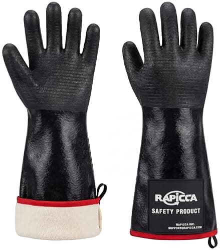 RAPICCA | Heat Resistant BBQ Gloves for Smoker/Grill/Deep Frying ...