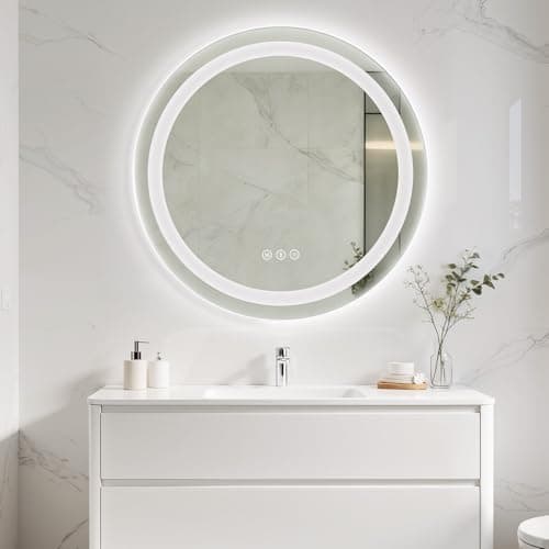 Dyconn Faucet Circle Round LED Wall Mounted Backlit Vanity Bathroom LED ...