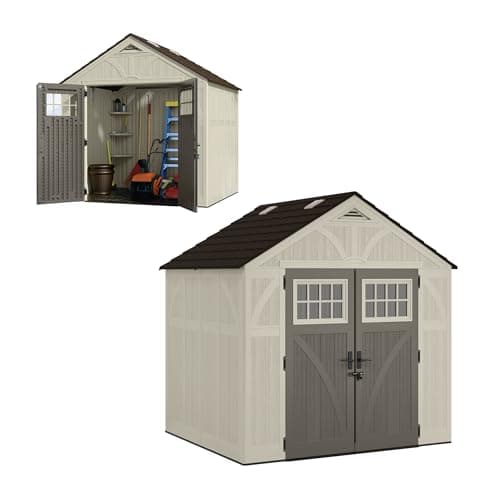 Suncast 8-ft x 10-ft Tremont Gray Gable Resin Storage Shed (Floor ...