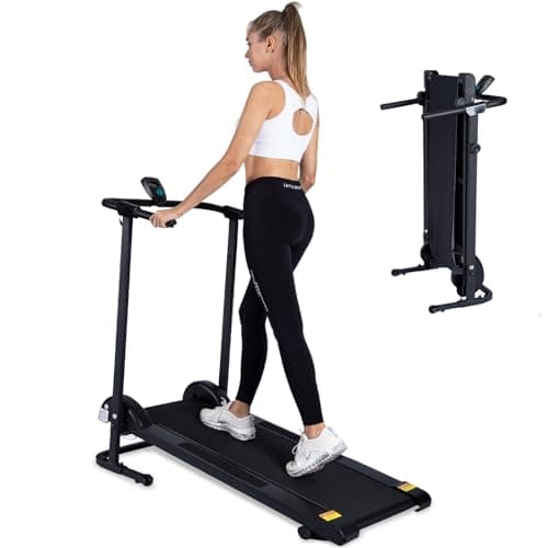 Soozier Folding 2-in-1 Manual Walking Incline Treadmill and Sit Up ...