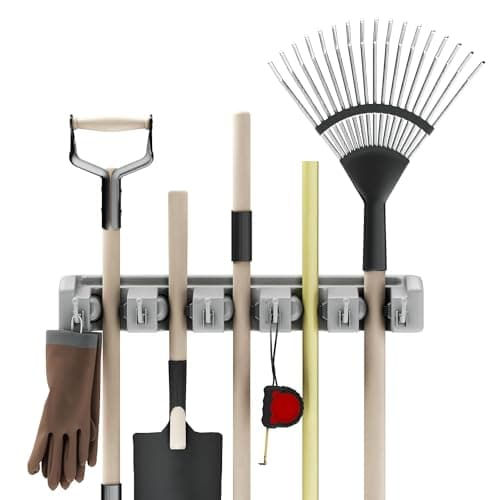 Wall Organizer with Adjustable Slots and Hooks - Wall-Mounted Tool ...