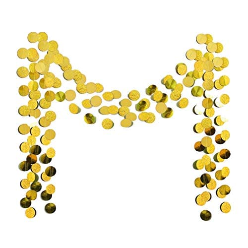 Amazon.com: Decor365 Gold Party Decorations Glitter Dot Garland Circle ...