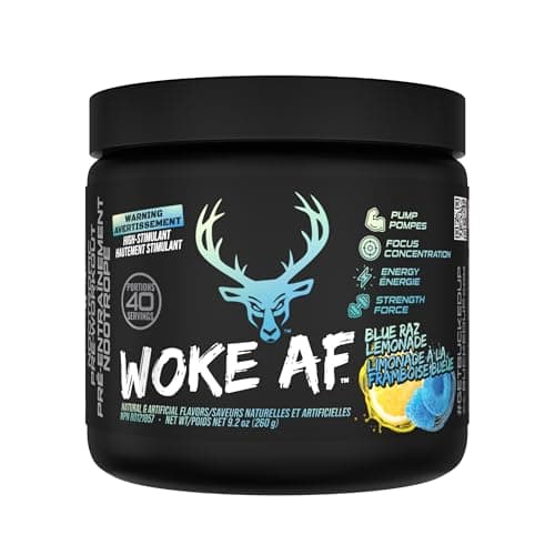 Bucked Up Woke AF Pre-Workout Powder, Increased Energy, White ...