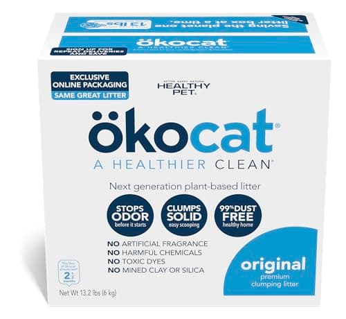 okocat Original Premium Clumping Natural Wood Cat Litter, Large, 18.8 ...