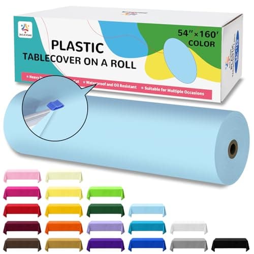 54in X 160ft Plastic Table Cover Roll W…