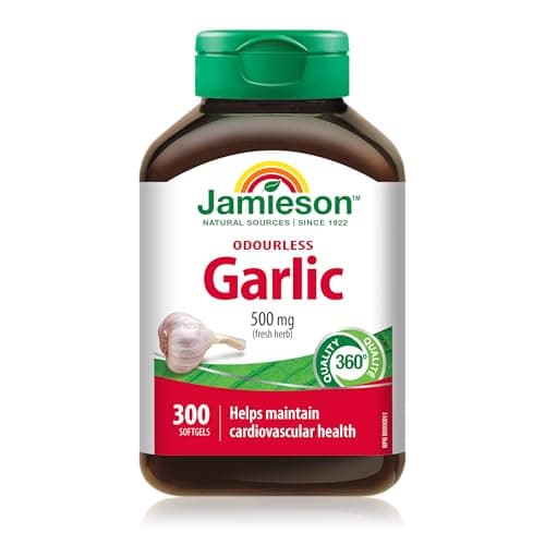 Amazon.com: Jamieson Odourless Garlic 500mg 300 Softgels : טיפוח ...