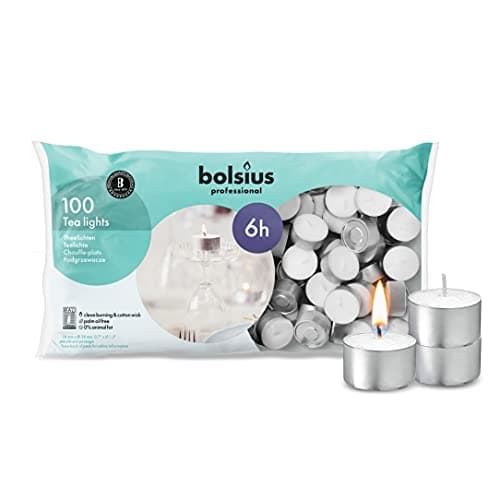 Amazon.com: BOLSIUS 100 Pack Unscented Tea Lights - 3.5 Hours - Premium ...