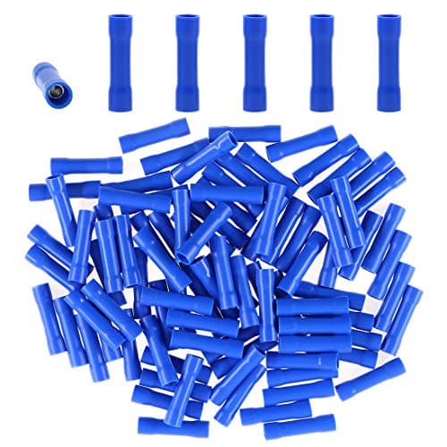 100 PCS Straight Wire Butt Connector, Fully Insulated Butt Splice ...