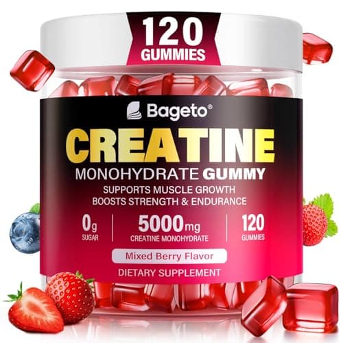 Creatine Monohydrate Gummies, 5g Dose for Men & Women to Support Muscle ...
