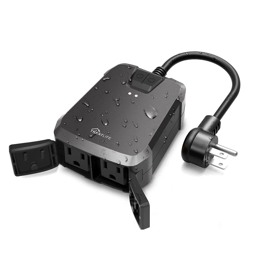TREATLIFE Dual Outlets Outdoor Smart Dimmer Plug, 2 Individual Dimmable ...