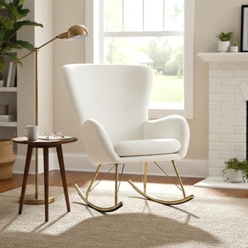 Harriet Bee Nanterre Nursery Glider Rocking Chair with Ottoman Nursery ...