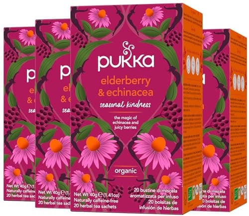 Pukka Herbs Elderberry and Echinacea Tea, 20 Tea Bags - VictoriaHealth