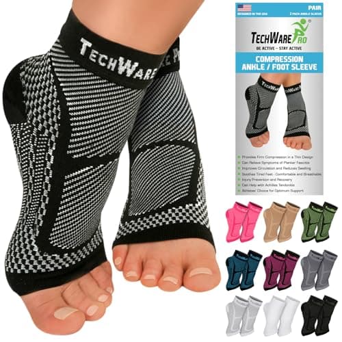 Amazon.com: TechWare Pro Ankle Brace Compression Sleeve - Relieves ...