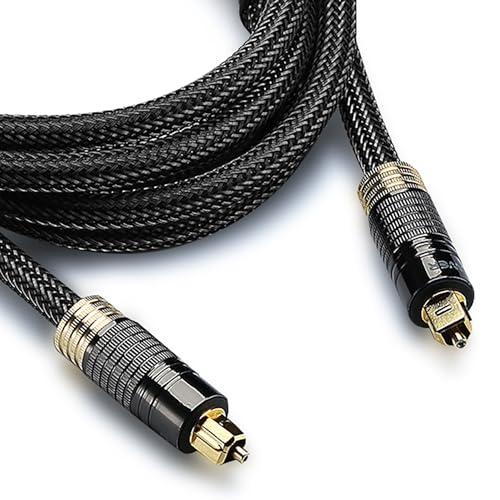 FosPower Cable toslink (1,8m), Cable óptico de Audio Digital Toslink (S ...