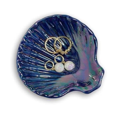 Ocean Shell Indigo Ceramic Plates – Letifly Lights & Decor