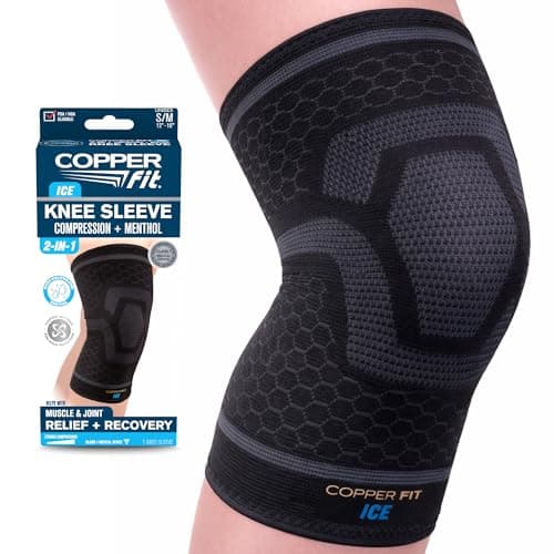 Ice Compression Knee Sleeves: Menthol-Infused - Copper Fit