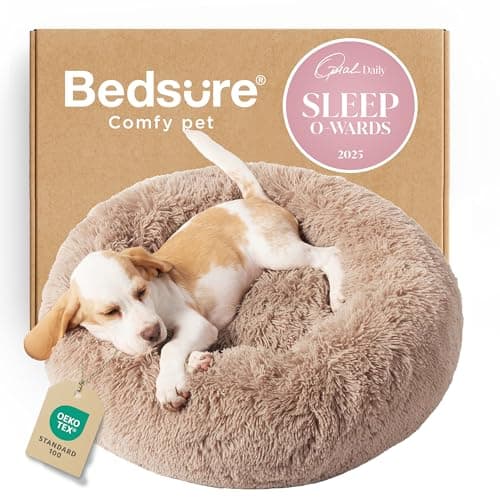 Bedsure Washable Round Dog Bed with Removable Cover