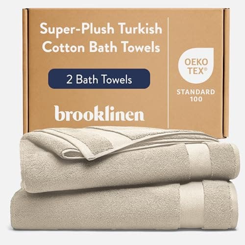 Amazon.com: Brooklinen Super-Plush Turkish Cotton Bath Towel Set - Set ...