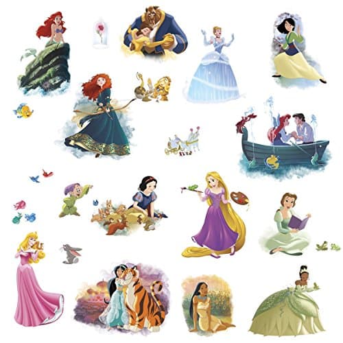 RoomMates RMK1903SCS Disney Princess Glow Princess Peel and Stick Wall ...