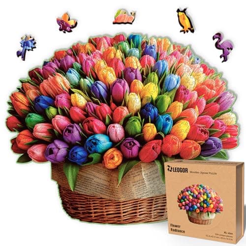 LEOGOR Wooden Jigsaw Puzzles Fo…
