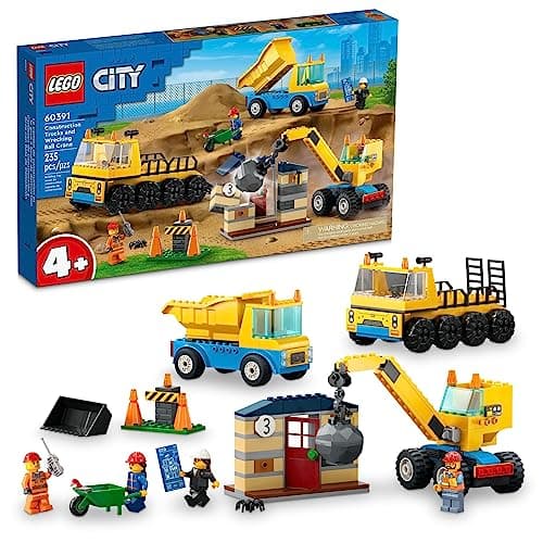LEGO City Construction Trucks and Wrecking Ball Crane