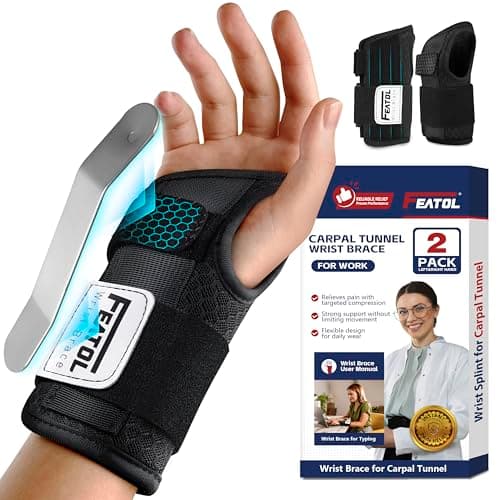 FEATOL Carpal Tunnel Wrist Brace Night Support