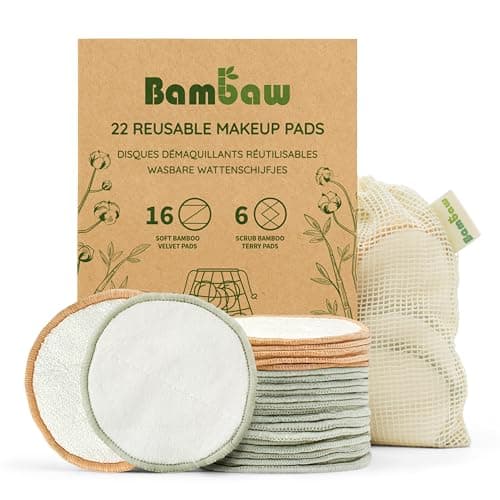 Amazon.com: Bambaw Reusable Makeup Remover Pads | 16 Cotton Rounds with ...