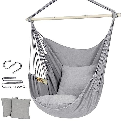 White Cotton Rope Hammock Chair With Tassels - Heavenly Hammocks