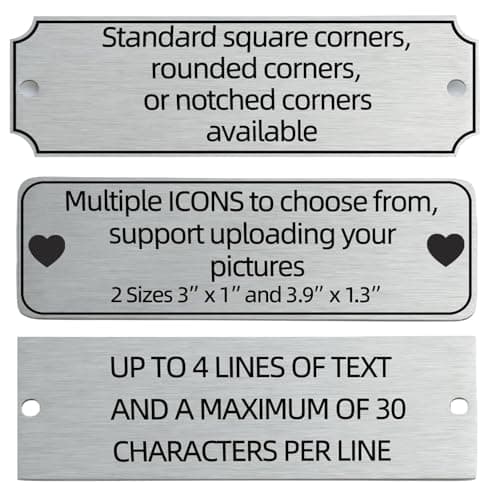 Engraved Metal Name Plate Personalized Memorial Plaques for Doors Urns ...