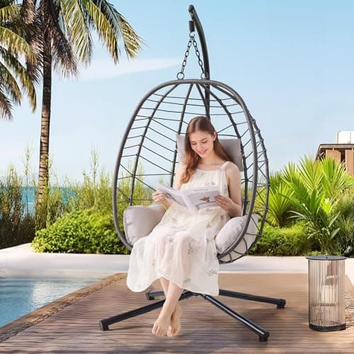 CANVAS Baffin All Weather Single Outdoor/Patio Egg Swing Chair, UV ...