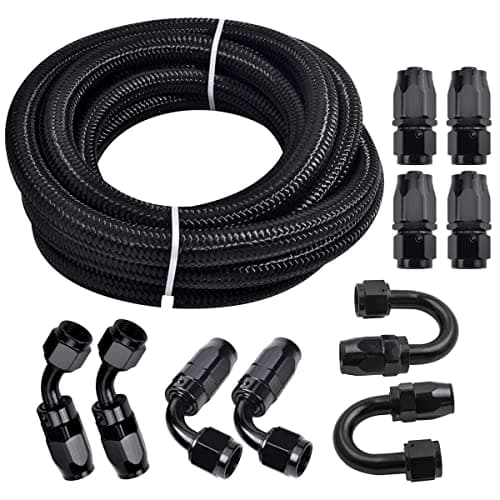 3 Foot Universal Premium Stainless Steel Braided Fuel Line Kit - Fuel ...