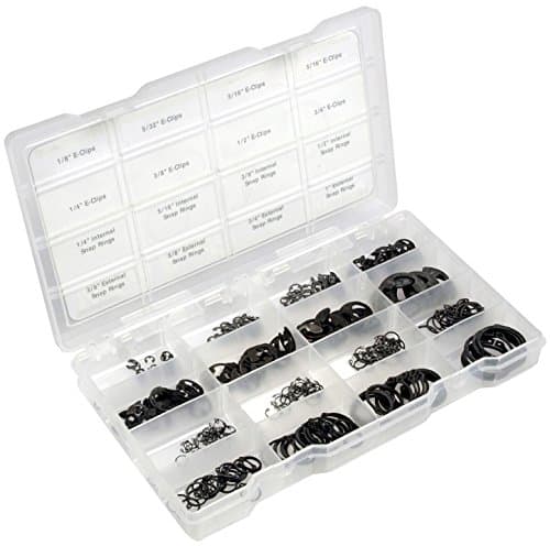 H-KIT-ECLIP580, 580Pcs Carbon Steel E-Clip Retaining Clips