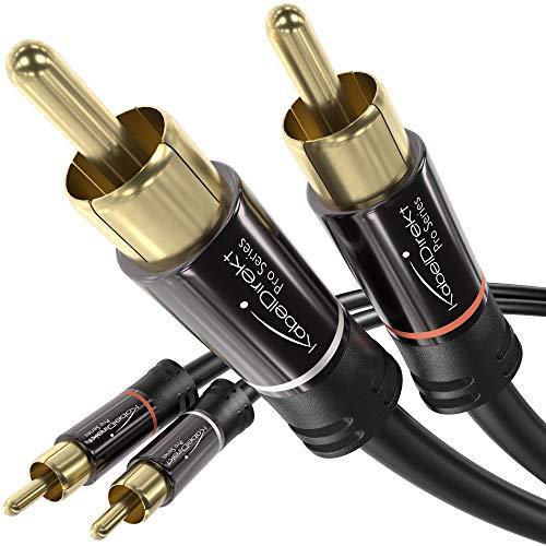 kabeldirekt 15 feet 3 rca to 3 rca stereo audio video cable - pro ...