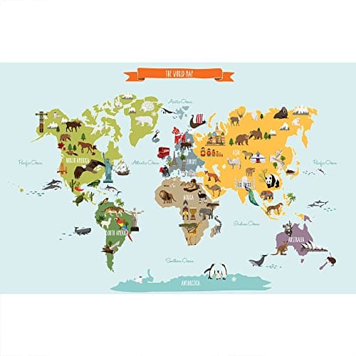 Map Wall Decal Dry Erase World Map Wall Decal | DeSerres
