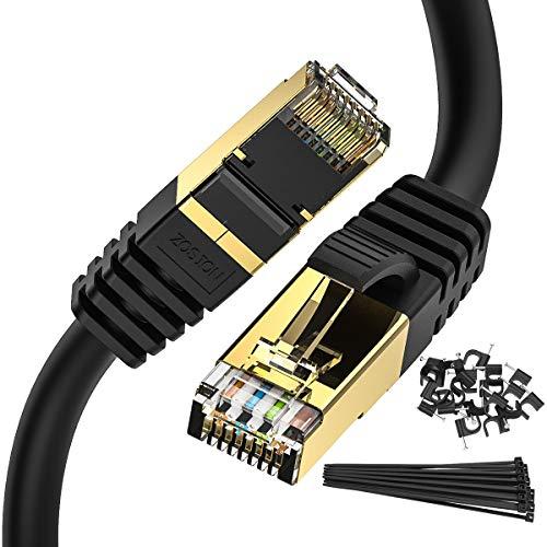 Ethernet Cable 20M Zosion Cat 7 SSTP Shielded Flat High Speed Internet ...