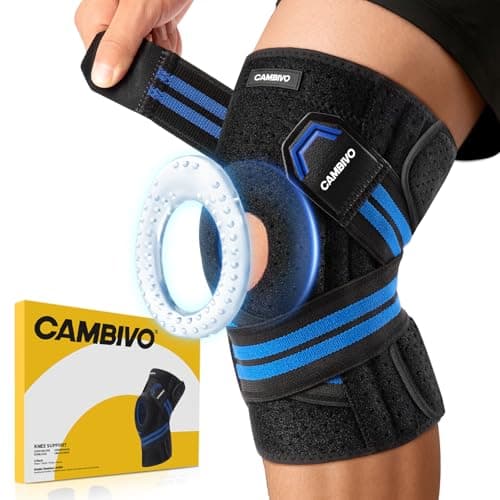 CAMBIVO Knee Brace Support Compression Sleeve 2 Pack, Knee Brace for ...
