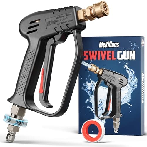 McKillans Pressure Washer Gun with Swivel and 3/8 Male Plug and Wide ...