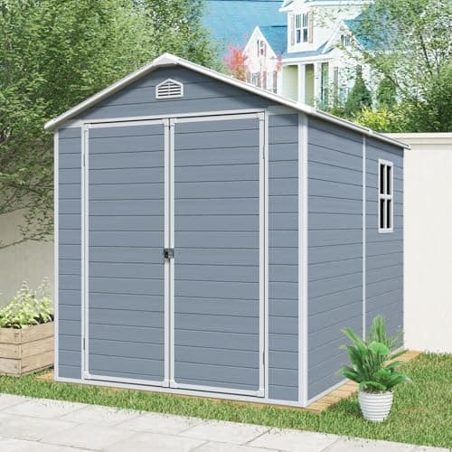 Keter Manor 6x8 ft. Durable Resin Outdoor Storage Shed With Floor and ...