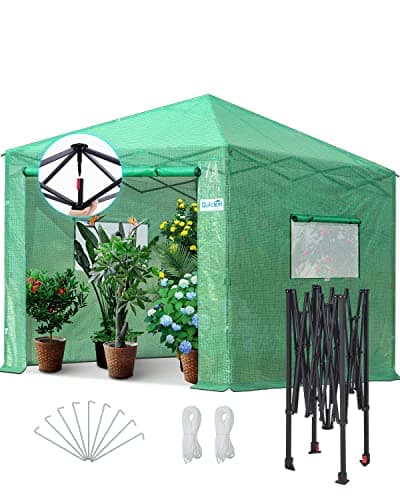 Quictent 8x6 FT DIY Pop-Up Greenhouse with Windows, Portable Backyard ...