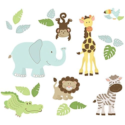 WallPops Safari Buddies Wall Art Kit - Walmart.com | Pastel wall decals ...