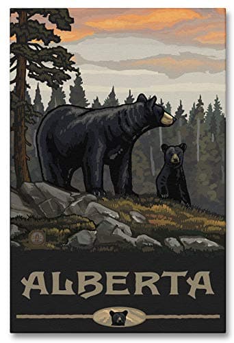 Bear Family in the Snowy Forest Canvas Print Art | Gift for Bear Lover ...