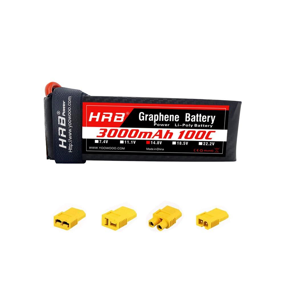 Buy HRB 4s lipo Battery, 14.8v Graphene lipo Battery 3000mah 100C XT60 ...