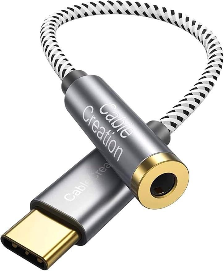 Amazon.com: CableCreation USB C to 3.5mm Adapter, USB Type C to 3.5mm ...