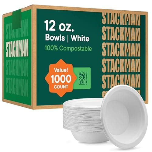 100% Compostable Paper Bowls 12 O…
