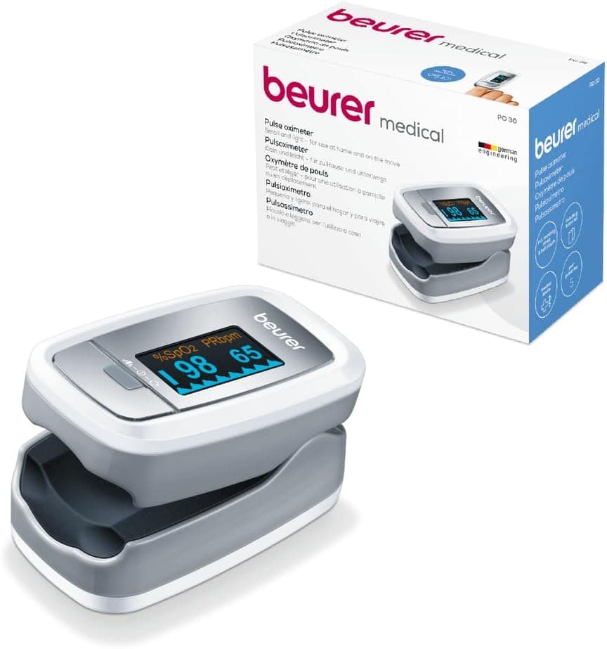 Beurer PO30 Pulse Oximeter, Blood Oxygen Saturation & Heart Rate ...