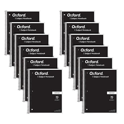 Oxford Spiral Notebook 6 Pack, 1 Subject, Wide Ruled Paper, 8 x 10 ...