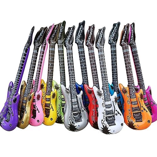Penkiiy Inflatable Guitar Inflatable Rock Star Toy Electric Guitar Bass ...
